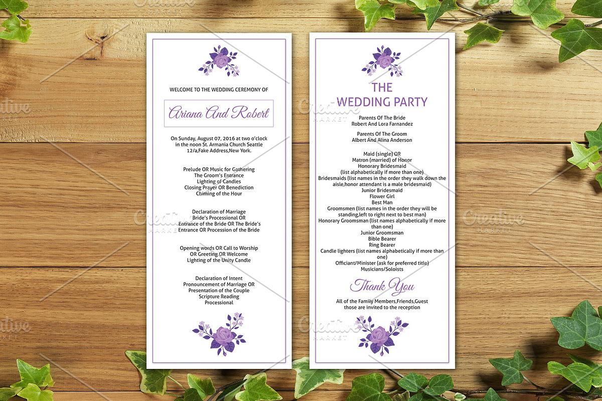 Wedding Ceremony Program, an Invitation Template by retrographix (Photo 1 of 2)