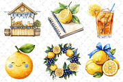 Yellow & Blue Lemon Clipart PNG, an Illustration by Dream Creation (Thumbnail 3 of 6)
