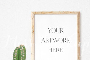 Natural Wood Frame Mockup