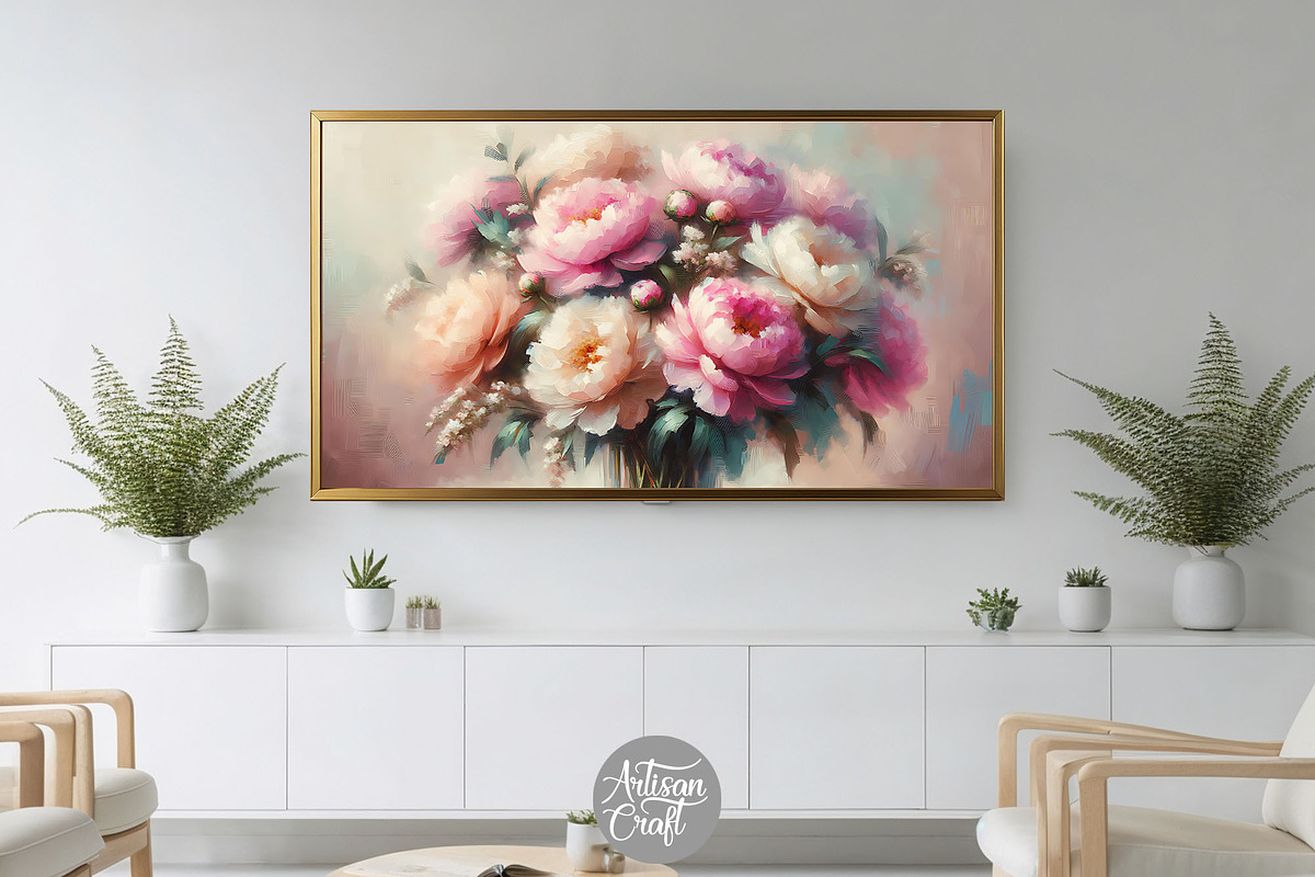Peony Frame TV art, bouquet of peony, a Background Graphic by Artisan Craft (Photo 2 of 3)