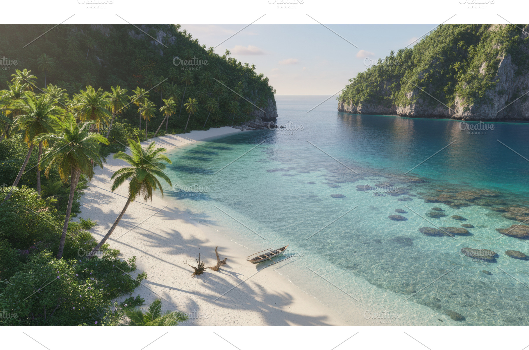 Tropical hidden cove with a white, a Nature Photo by Igor Tichonow