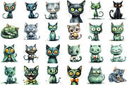 Green Zombie Cat Clipart, an Illustration by Sublimation Artist (Thumbnail 2 of 6)