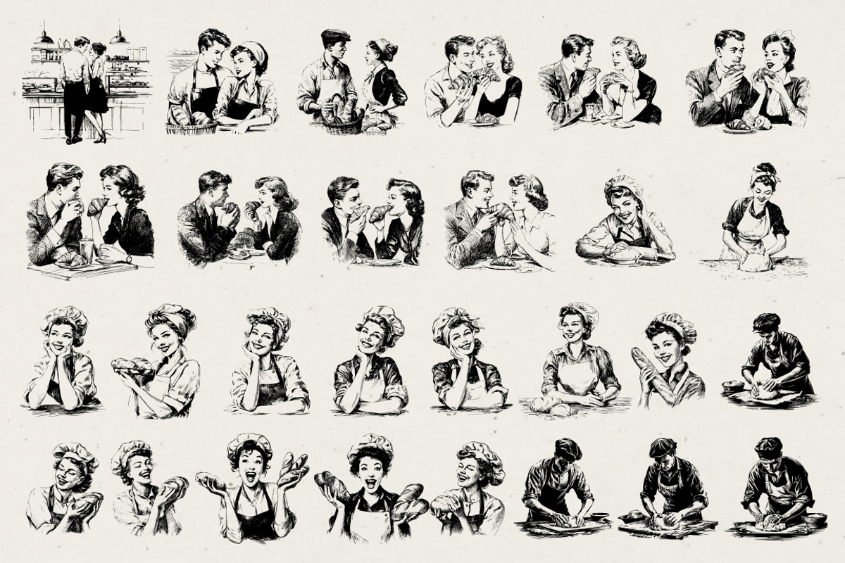 280 Vintage Bakery Illustrations, a Food Illustration by Nocturnal Wolf (Photo 6 of 15)