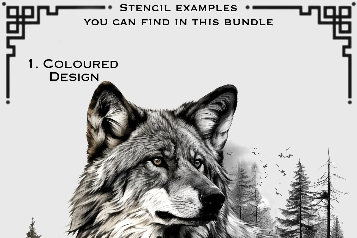 Forest & Wolves tattoo flash bundle, a Brush Add-On by ProcreateInk (Photo 2 of 10)