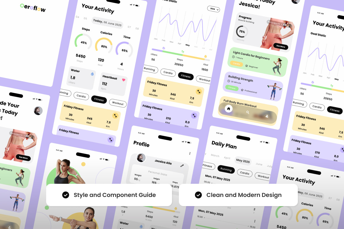 Oeroflow - Fitness Tracker App, an App Template by productype1 (Photo 3 of 5)