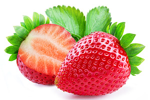 Ripe perfect strawberry and slice, a Food & Drink Photo by Volff