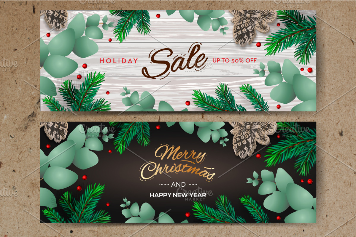 Floral Christmas Vector Set, a Decorative Illustration by PREMIUMVECTOR (Photo 3 of 4)