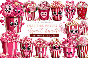 Valentines Popcorn Clipart, an Illustration by DreamArtGraphic