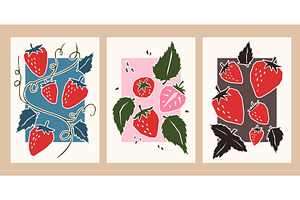 Modern fruit poster collection, a Food Illustration by art PVP - market