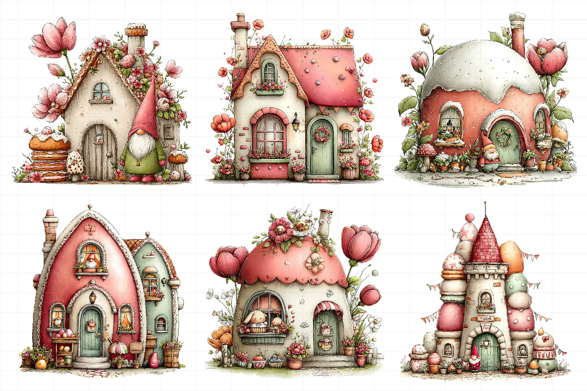 Easter Gnome Gingerbread House Clipa, an Illustration by Daily.Designs (Photo 7 of 8)
