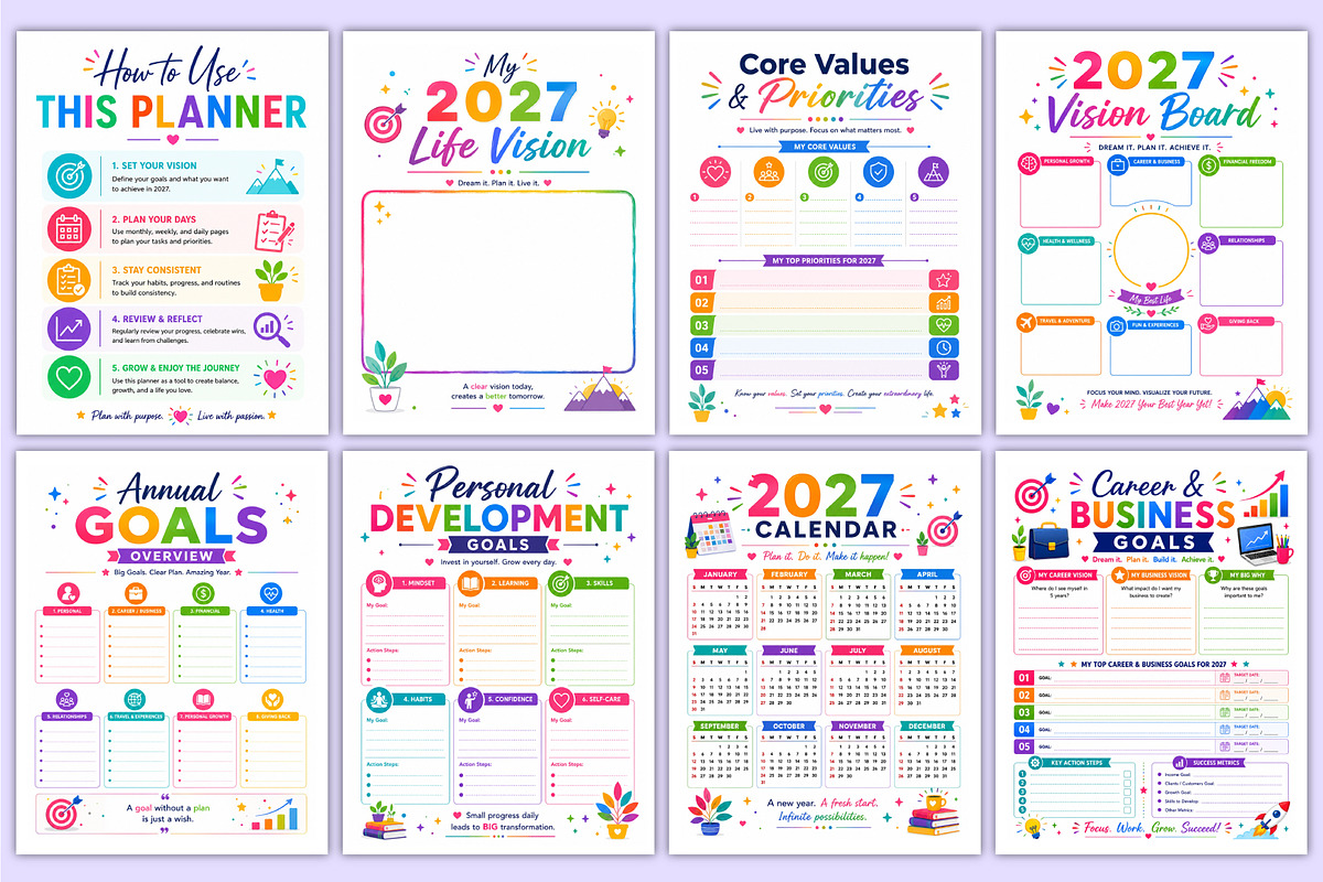 2027 Life Planning Collection | Life, a Stationery Template by Mustafiz (Photo 2 of 4)