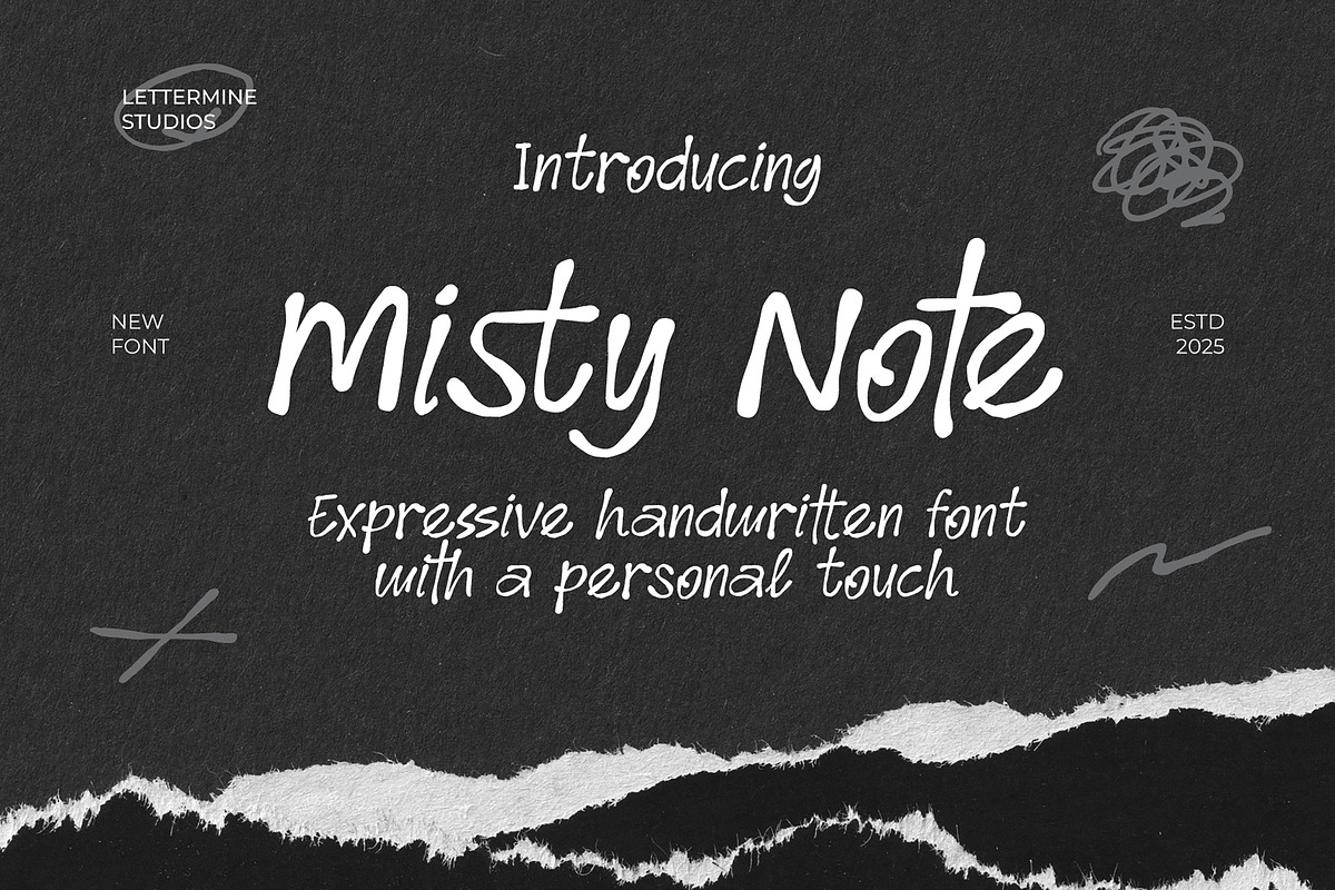 Misty Note - Handwritten, a Font by Lettermine (Photo 1 of 11)