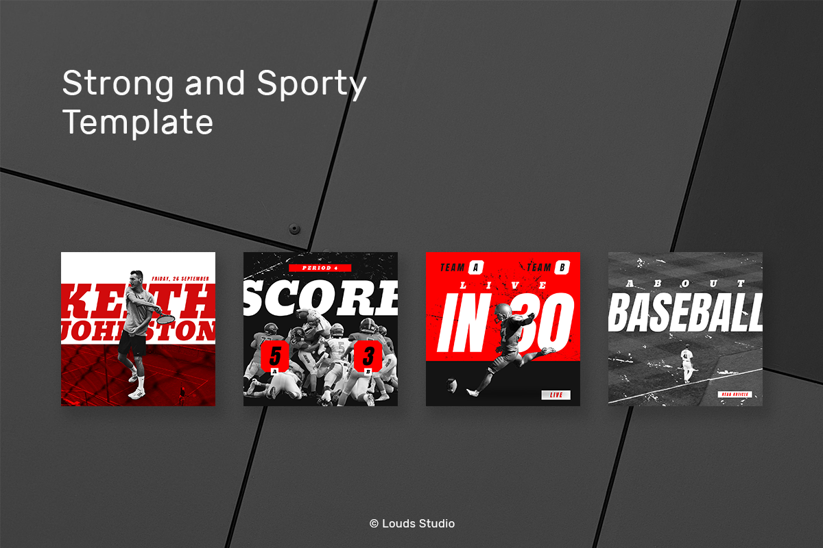Sports Game Instagram Post, a Social Media Template by Louds Studio (Photo 5 of 7)