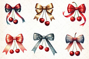 Cherry With Bow PNG, Watercolor, an Illustration by DreamCafeArt (Thumbnail 2 of 4)