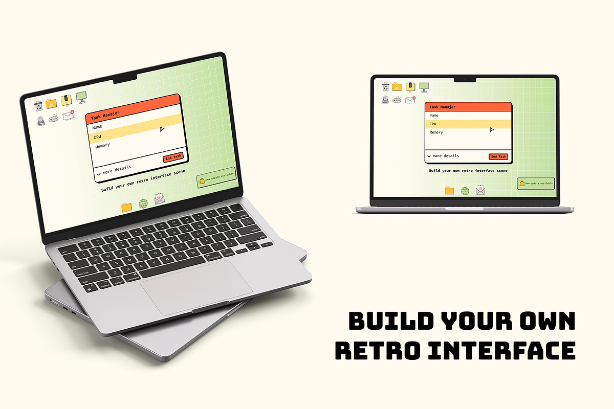 Retro Window UI Elements Set, a Technology Illustration by Invisual Studio (Photo 5 of 9)