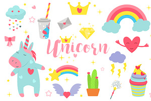 Magic Unicorn Collection Vector