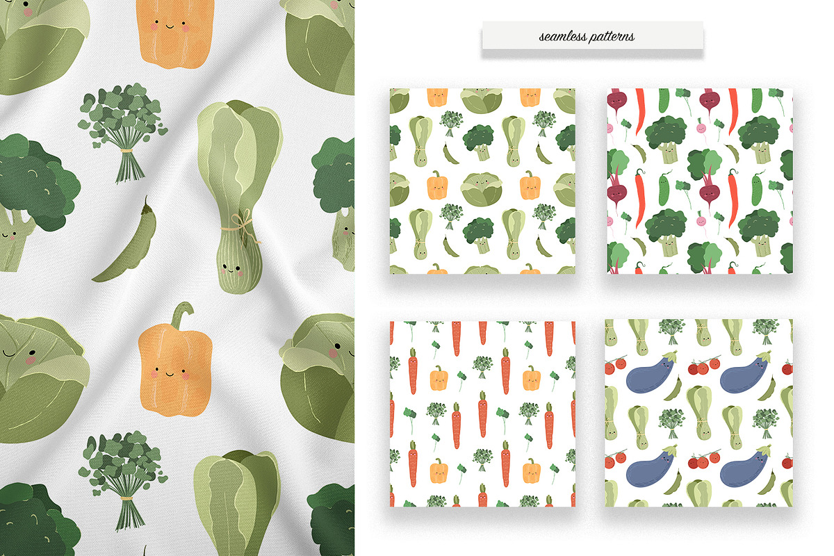 Fresh vegetables vector set, a Decorative Illustration by GingerbirbArt (Photo 5 of 6)