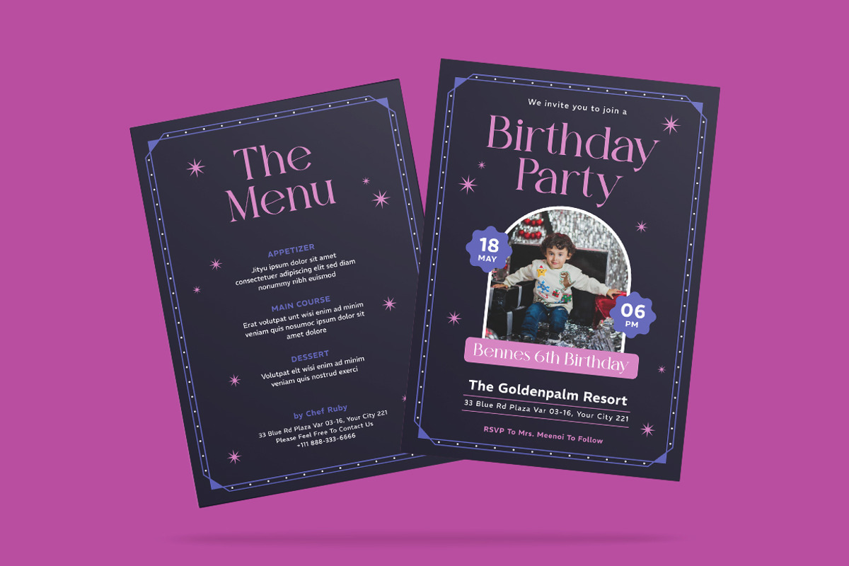 Spotless Birthday Invitation, an Invitation Template by iDoodle Studio (Photo 4 of 4)