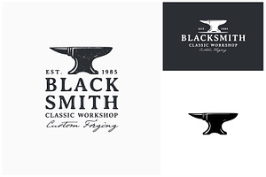 Blacksmith Iron Anvil Forge Logo