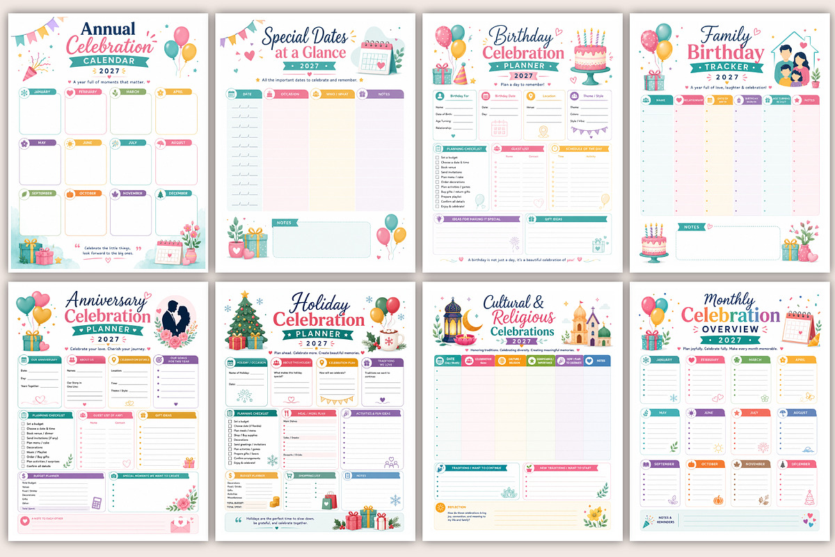 2027 Celebration Moments Plan, a Stationery Template by Designmela01 (Photo 2 of 5)