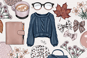 Cozy Fall Fashion Clip Art & Papers