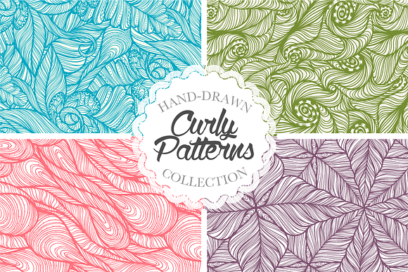 Curly patterns set preview 5