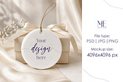 Round Ceramic Ornament Mockup, a Merchandise Mockup by Mie Mockup Studio (Thumbnail 2 of 7)