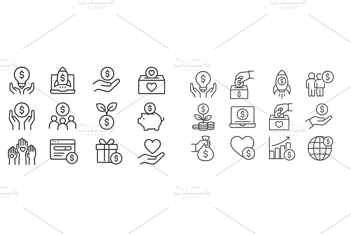 Icons representing various financial, a Finance Illustration by ZinetroN