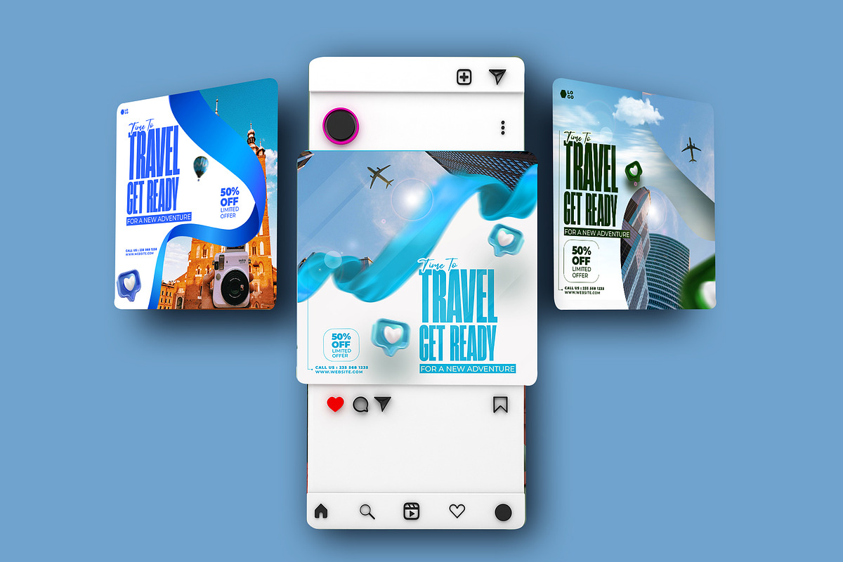 5 Social Media travel Templates, a Social Media Template by graphic bakers (Photo 8 of 10)