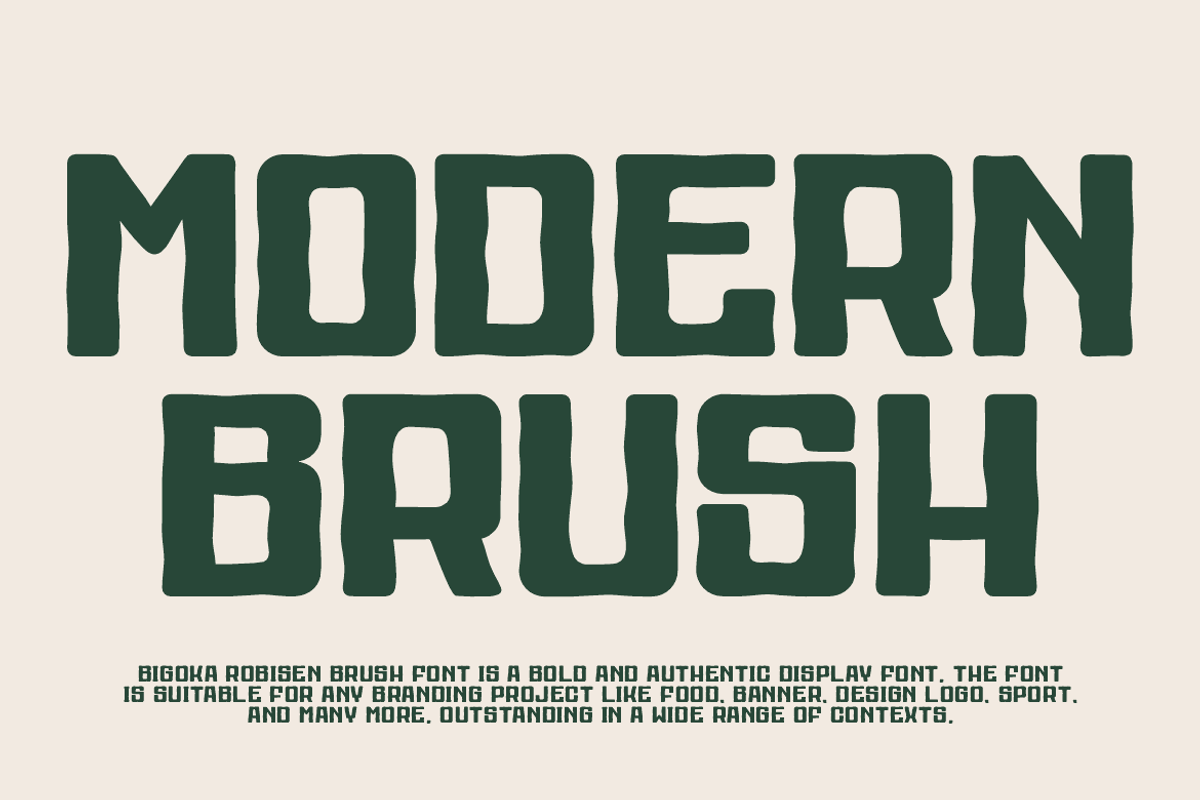 Bigoka Robisen Brush, a Handwritten Font by QR Design Studio (Photo 2 of 7)