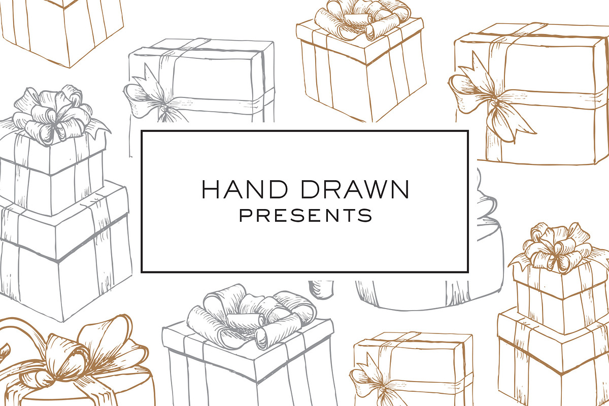 Hand Drawn Christmas Wrapped Present, an Illustration by Haute Papier (Photo 1 of 2)