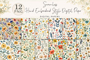 Hand Embroidered Style Digital Paper, a Texture Illustration by DreamPrint404 (Thumbnail 1 of 3)