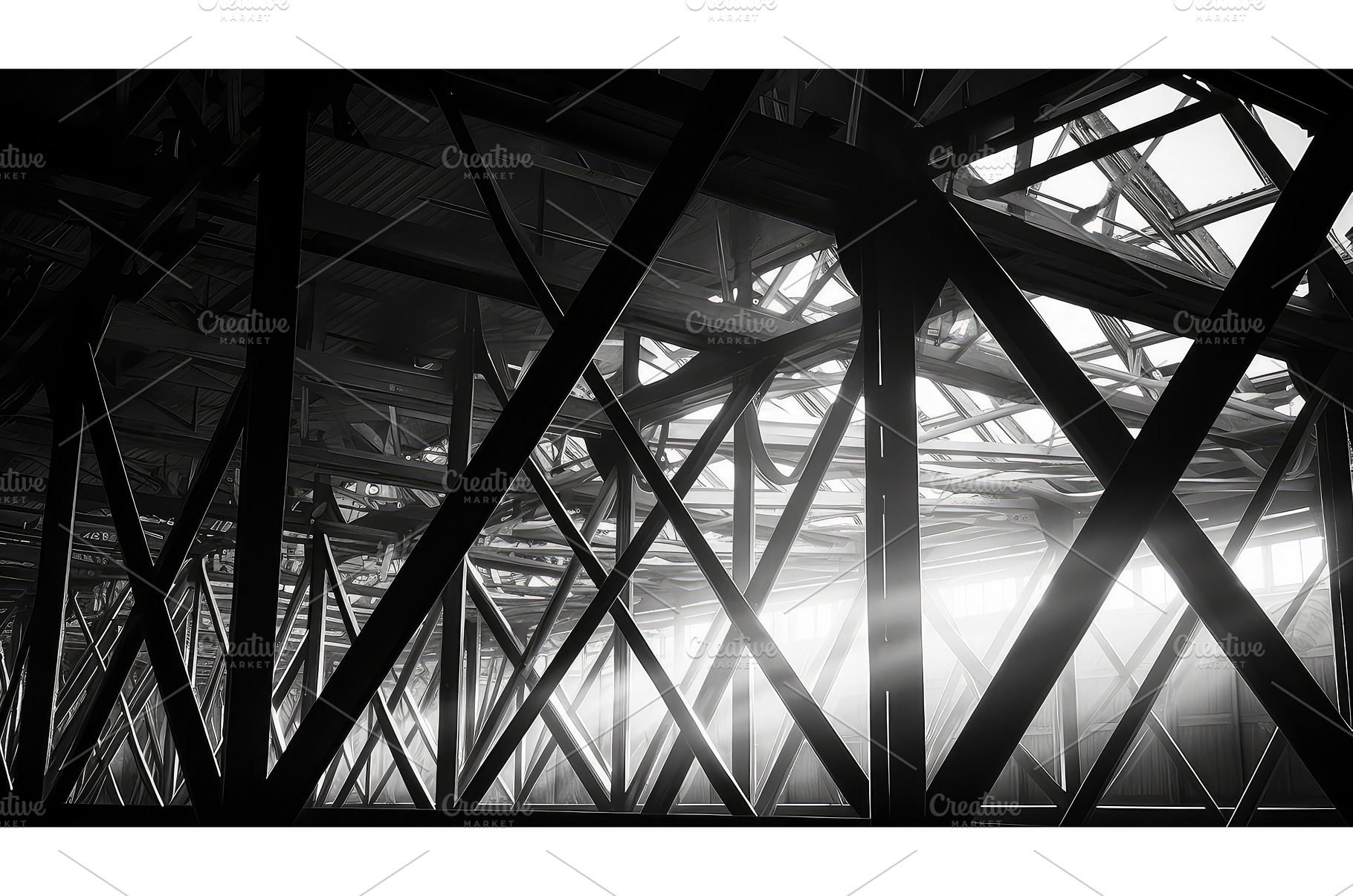 construction truss building ai, an Industrial Photo by pikepicture