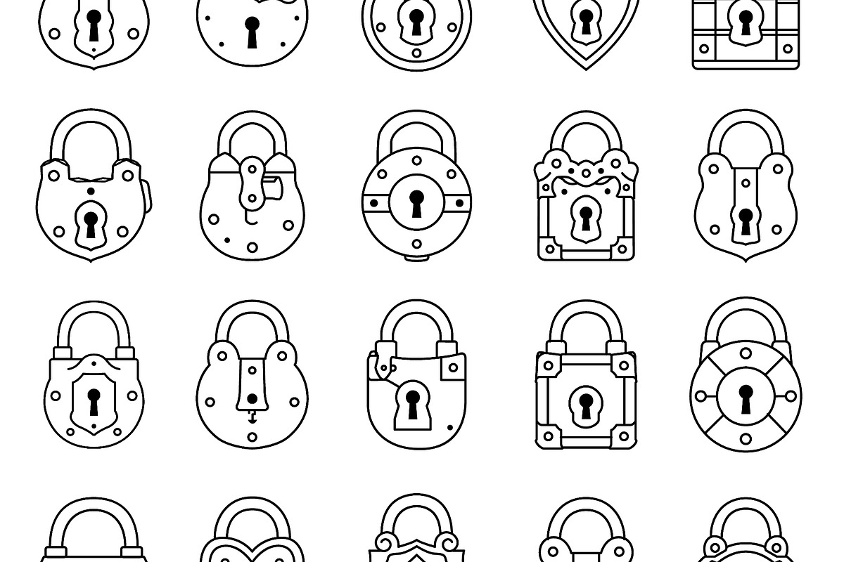 Collection of 20 vintage padlock, an Object Illustration by LogosDen (Photo 2 of 3)