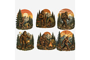 Vintage Bigfoot Camping Clipart PNG, a Person Illustration by Tanya Kart (Thumbnail 4 of 5)