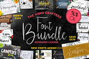 SALE - HandCrafters Font Bundle, a Script Font by Flycatcher Design (Thumbnail 1 of 24)