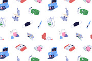 Medical tools set, pattern, banner, a Healthcare Illustration by PaperTrident (Thumbnail 3 of 5)