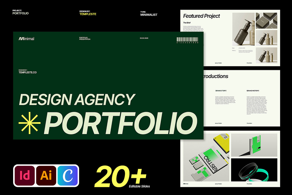 Agency Portfolio Deck Template, a Presentation Template by Templeste (Photo 1 of 6)