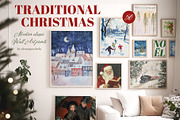 TRADITIONAL CHRISTMAS Art Prints, a Background Graphic by alenaganzhela (Thumbnail 1 of 9)