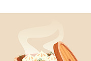 Hand Drawn Flat Dim Sum, a Food Illustration by MISS CHATZ (Thumbnail 3 of 3)