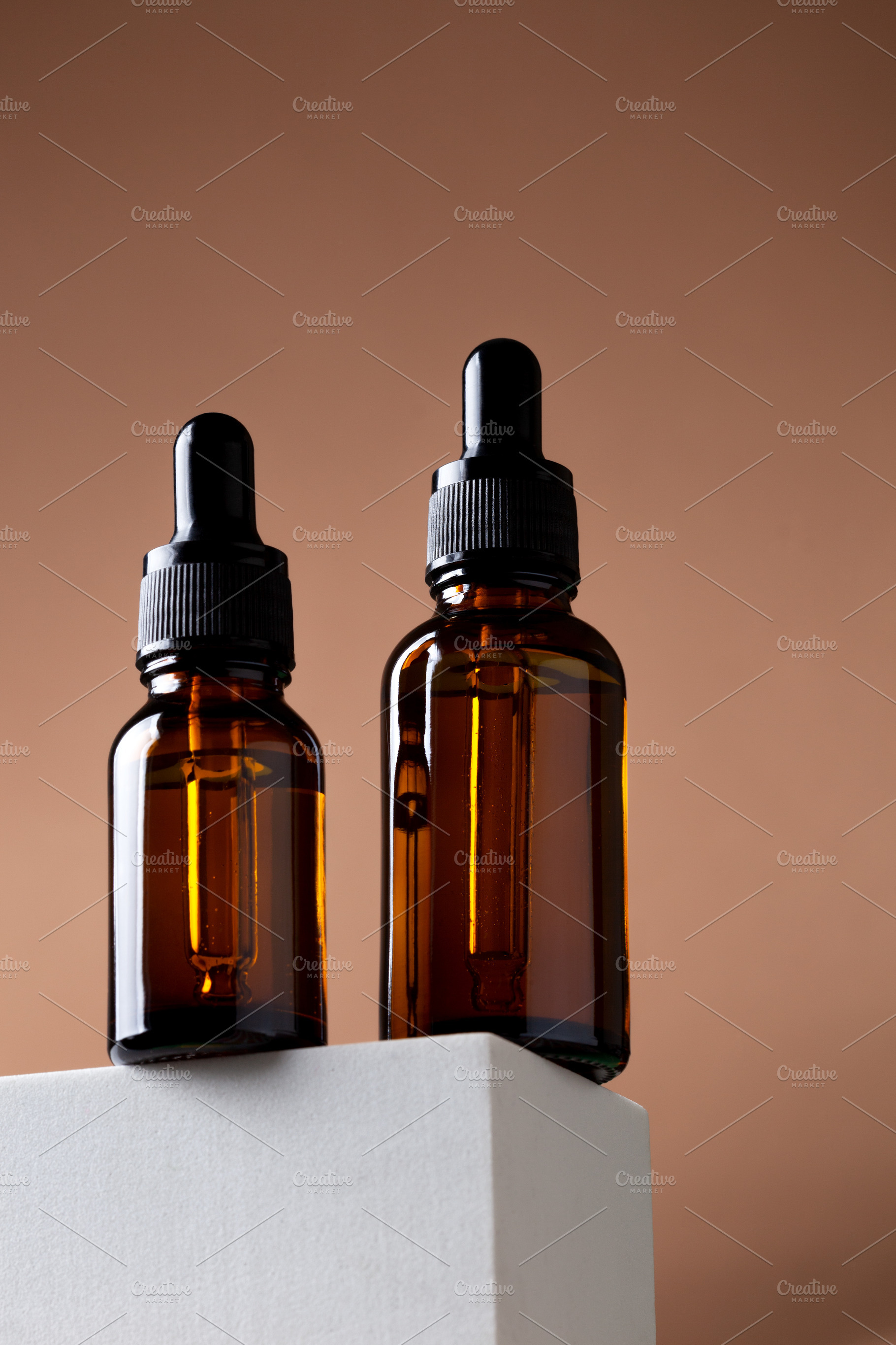 glass brown bottles with a cosmetic, a Beauty & Fashion Photo by natashamam