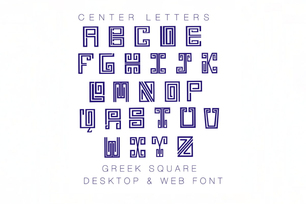 Chinoiserie Greek Monogram Font, a Font by HERRINGTON DESIGN (Photo 4 of 4)