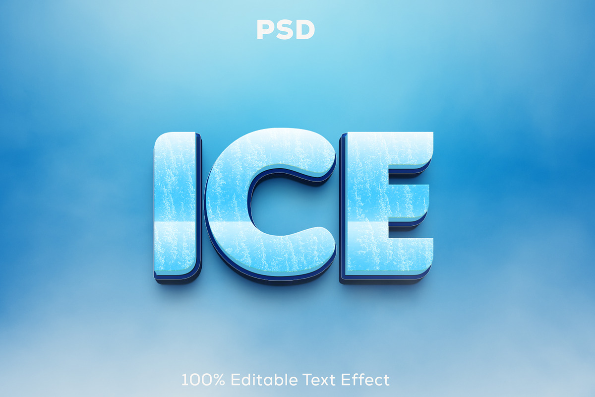 ICE Cool 3D Text Effect, a Brushes & More by Zamans
