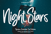 Night Stars | Script Font, a Script Font by Scratchones (Thumbnail 1 of 8)