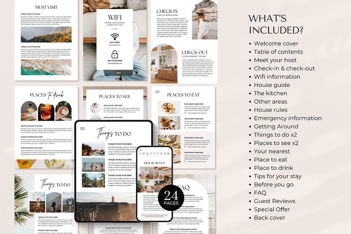 Digital Airbnb Welcome Book Template, a Brochure Template by ShopRShop (Photo 3 of 10)