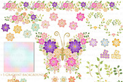 Butterflies and Flowers Gold Glitter, an Illustration by Mia's Graphic Design (Thumbnail 7 of 11)