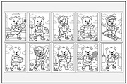 Bear Playing Sports Coloring Pages, a Sport Illustration by Lamia Emad (Thumbnail 2 of 5)