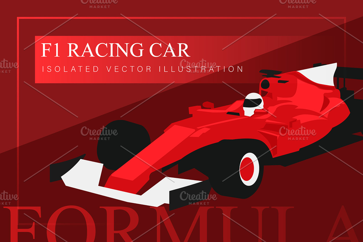 Isolated Vector Formula 1 Racing Car, a Transportation Illustration by UoaHH (Photo 1 of 3)