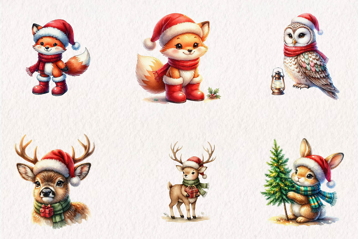 Watercolor - Cute Animals Png, a Seasonal Illustration by CreationArt (Photo 4 of 7)