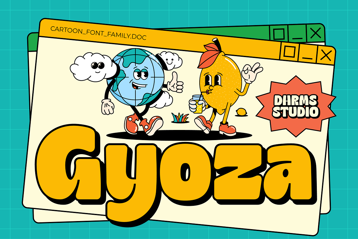 Gyoza - Cartoon Font Family, a Font by Dharmas Foundry (Photo 1 of 15)